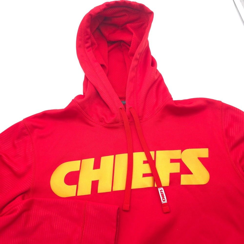Nike Kansas City Chiefs Therma-FIT Hoodie Mens Small Red NFL Football Sweatshirt
